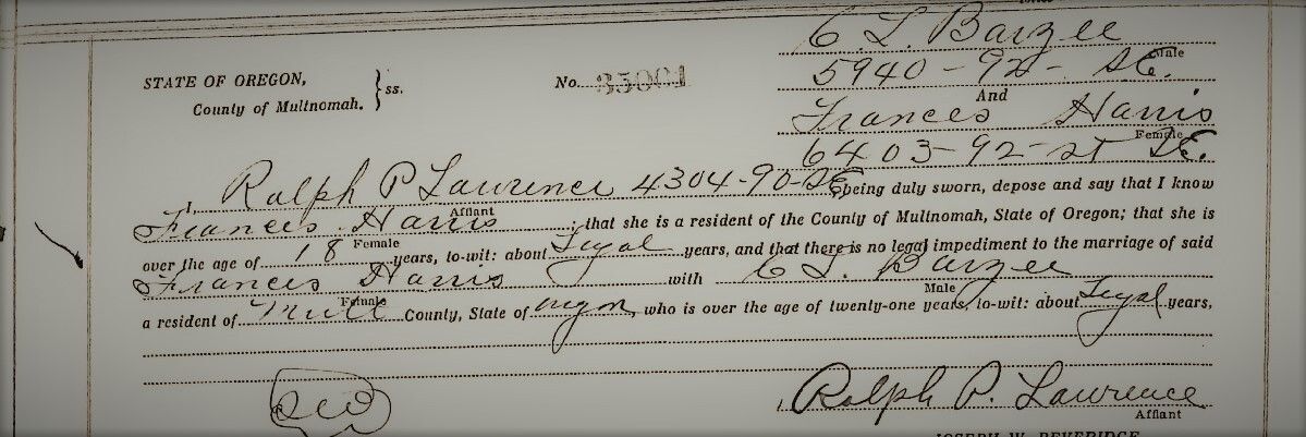 Multnomah County [Oregon] Marriage Licenses 1855-1924
