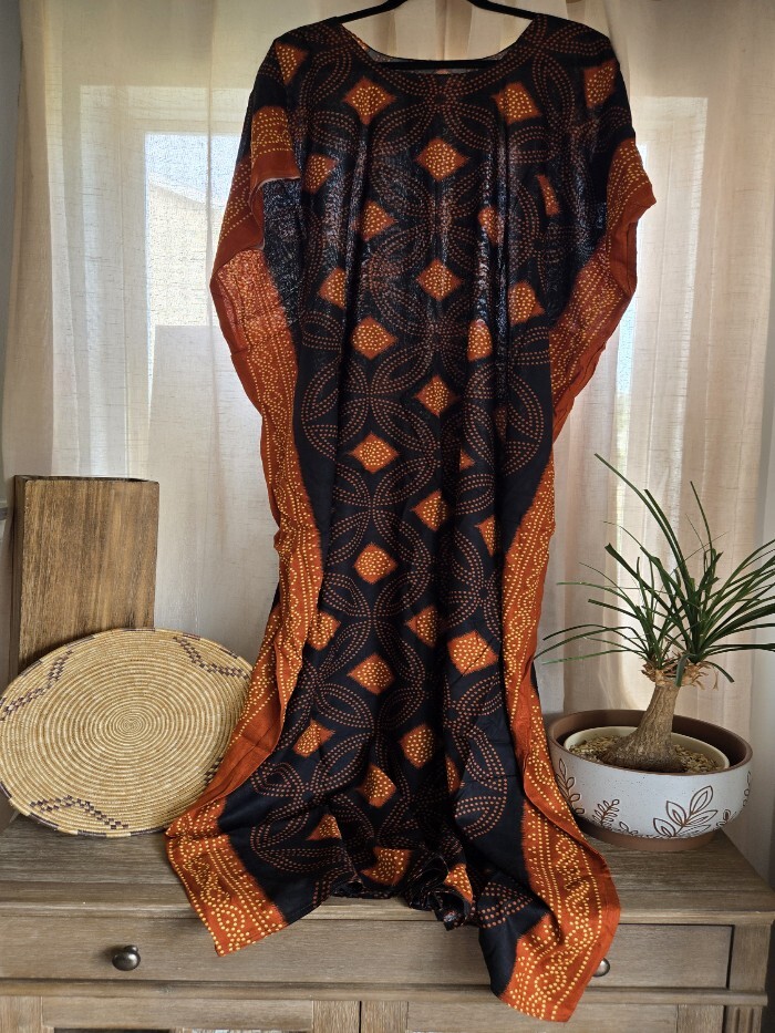 Sheti (Caftan) Orange/Black One Size XS-XL