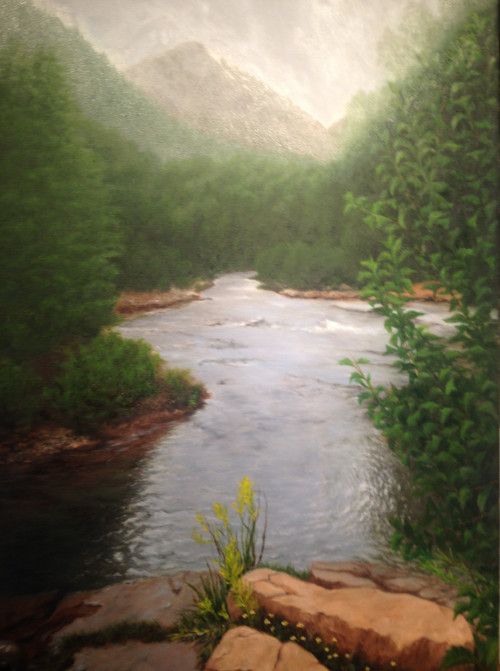 Telluride Stream, Oil on canvas, 24" x 24"
