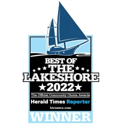 Logo of blue ship with text stating Best of the Lakeshore 2022