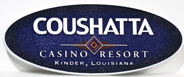T29022A - Carved 2.5-D Raised Relief  HDU Sign  for the Coushatta Casino Resort in Louisiana