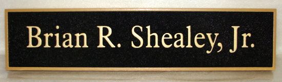 C12229 - Sandblasted HDU Door or Wall Staff Name Plaque, Black and Gold