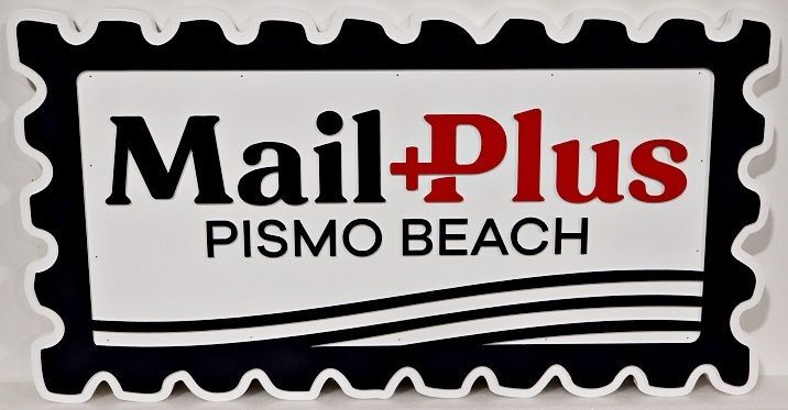 SA28571A - Carved and Sandblasted HDU Sign for "Mail Plus Pismo Beach" Store