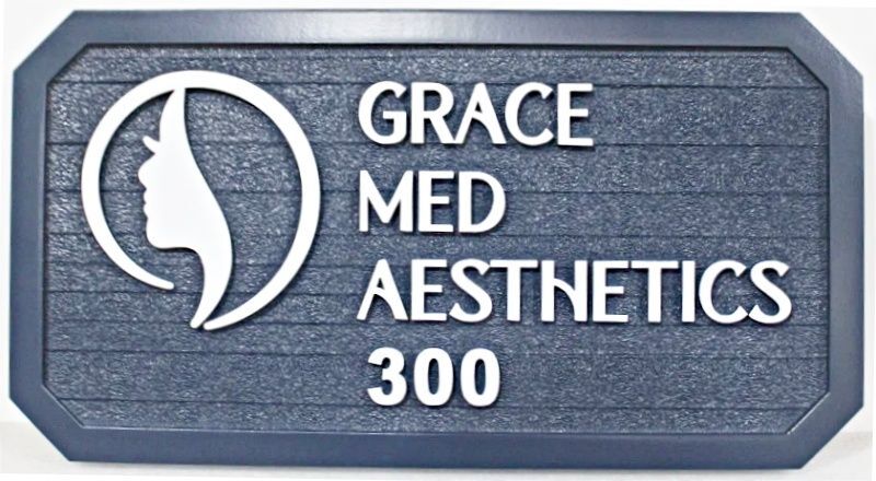 B11177 - Carved and Sandblasted HDU "Grace Med Aesthetics" Sign