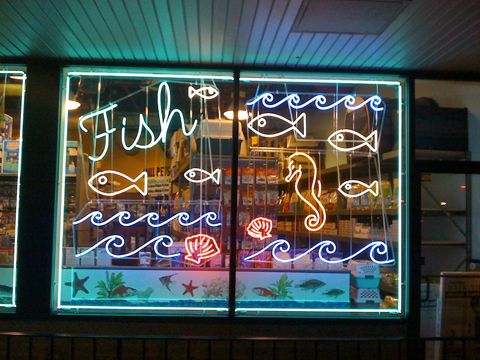 Shake-a-paw Fish Neon Sign
