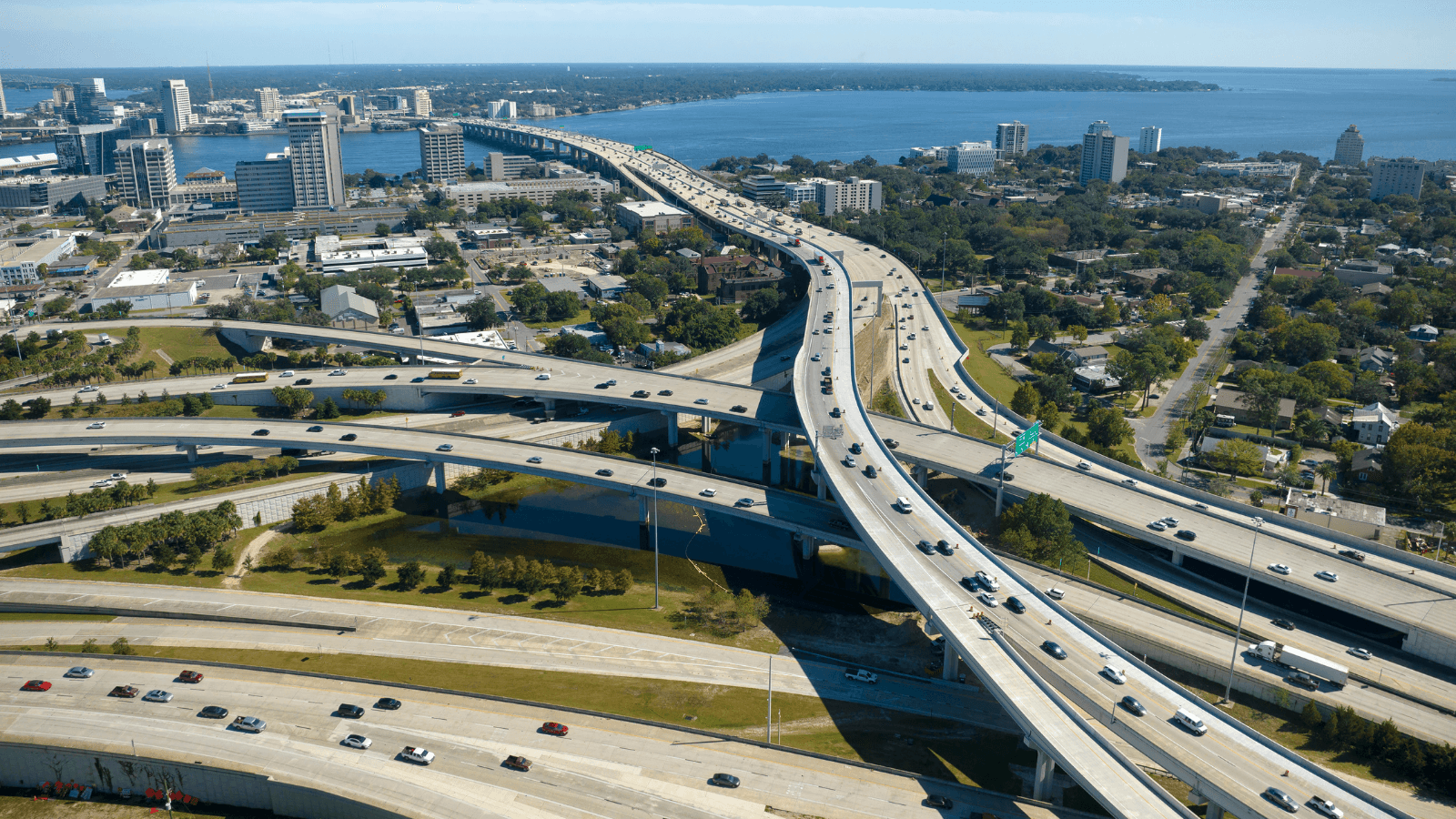 Image of criss-crossing highways in American city