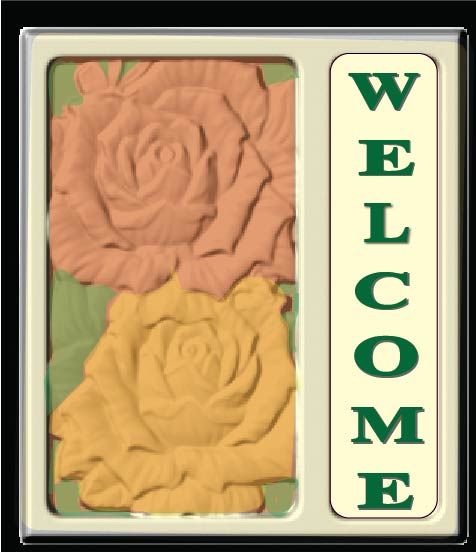 I18220 - Carved 3-D Welcome Residence Sign with Roses