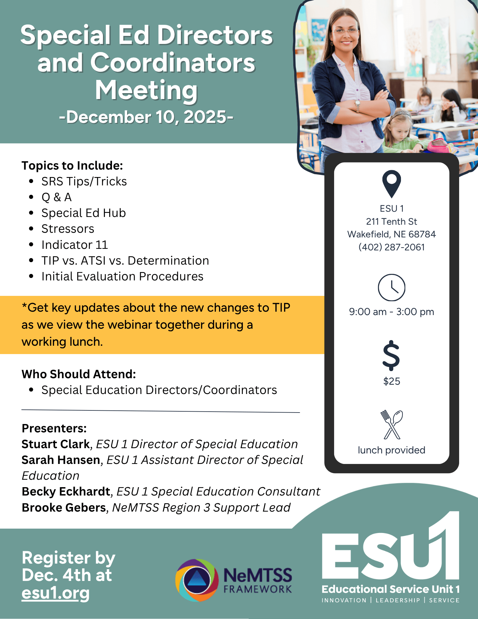 Special Education Directors and Coordinators Meeting