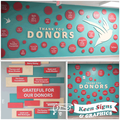 Keen Signs Awards and Recognition Displays: Apparo Academy Donor Walls