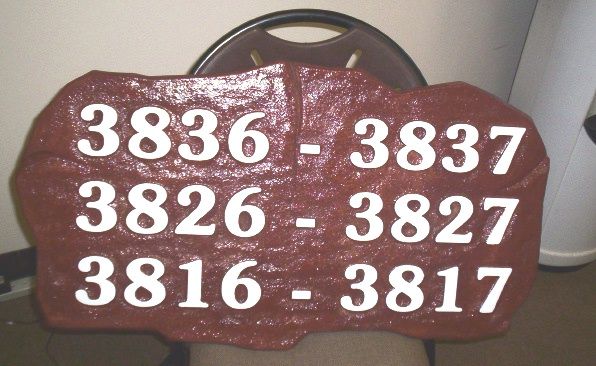 KA20850- Carved Stone Look HDU Address Street Number Sign for a Condominium