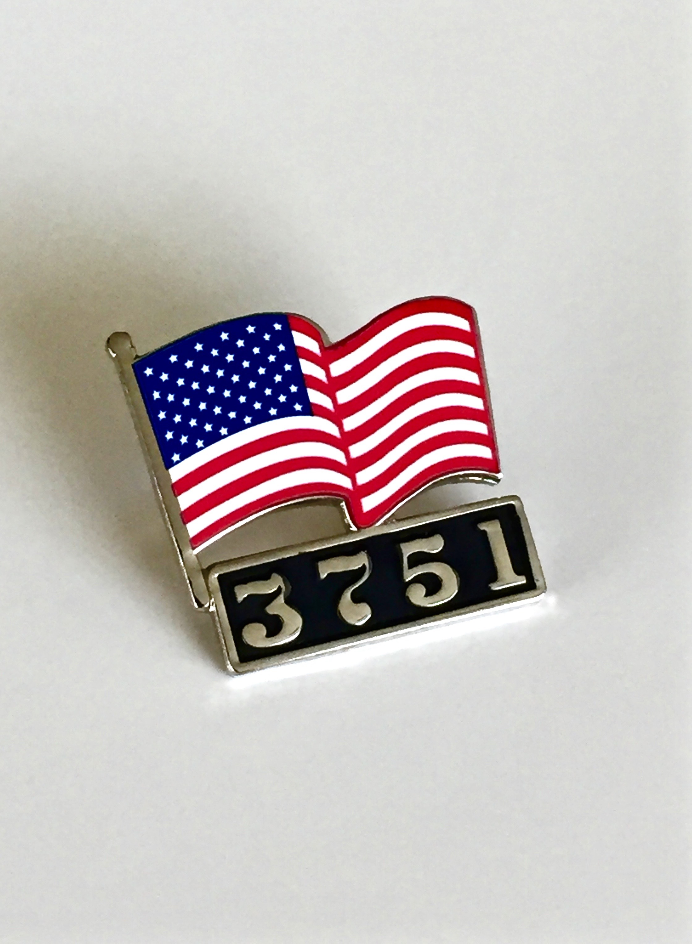 Flag & Number Plate Lapel Pin