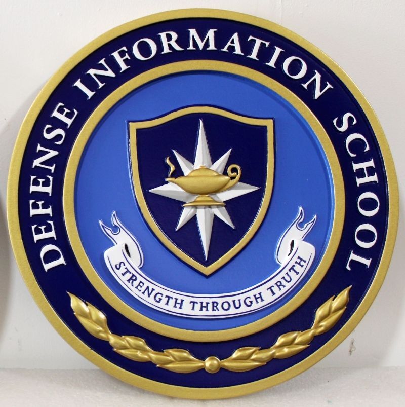 FA15754 - Carved Sign for "Defense Information School"