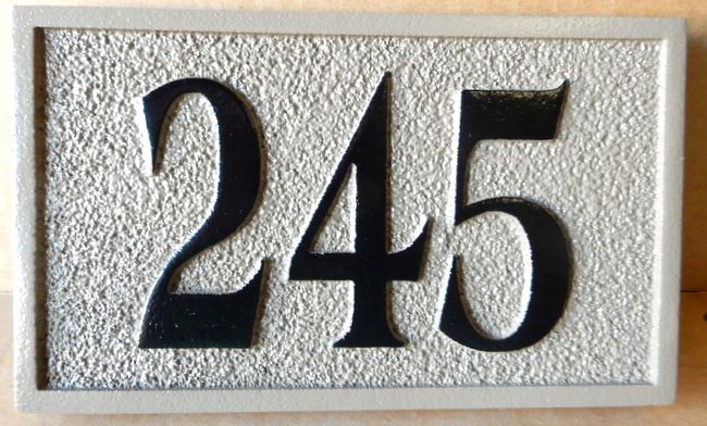 KA20912 - Sandblasted Sandstone Texture HDU Sign for Apartment Number or House Number