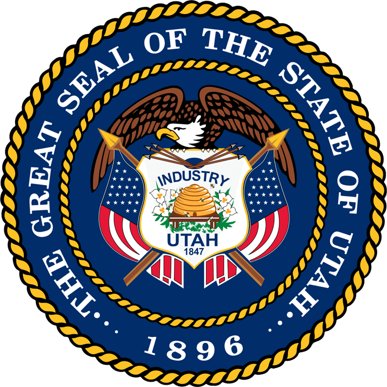 BP-1531 -  Carved 2.5-D Multi-Level Plaque of the Seal of the State of Utah, Artist Painted
