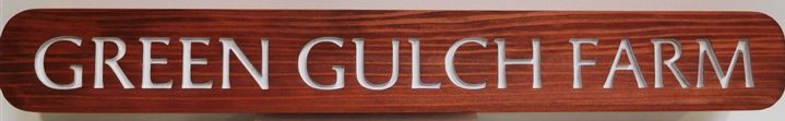 Q24967- Engraved Cedar Farm Name Sign  "Green Gulch Farm" 