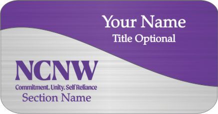 NCNW TWO TONE SWIRL NO BLING NAME BADGE