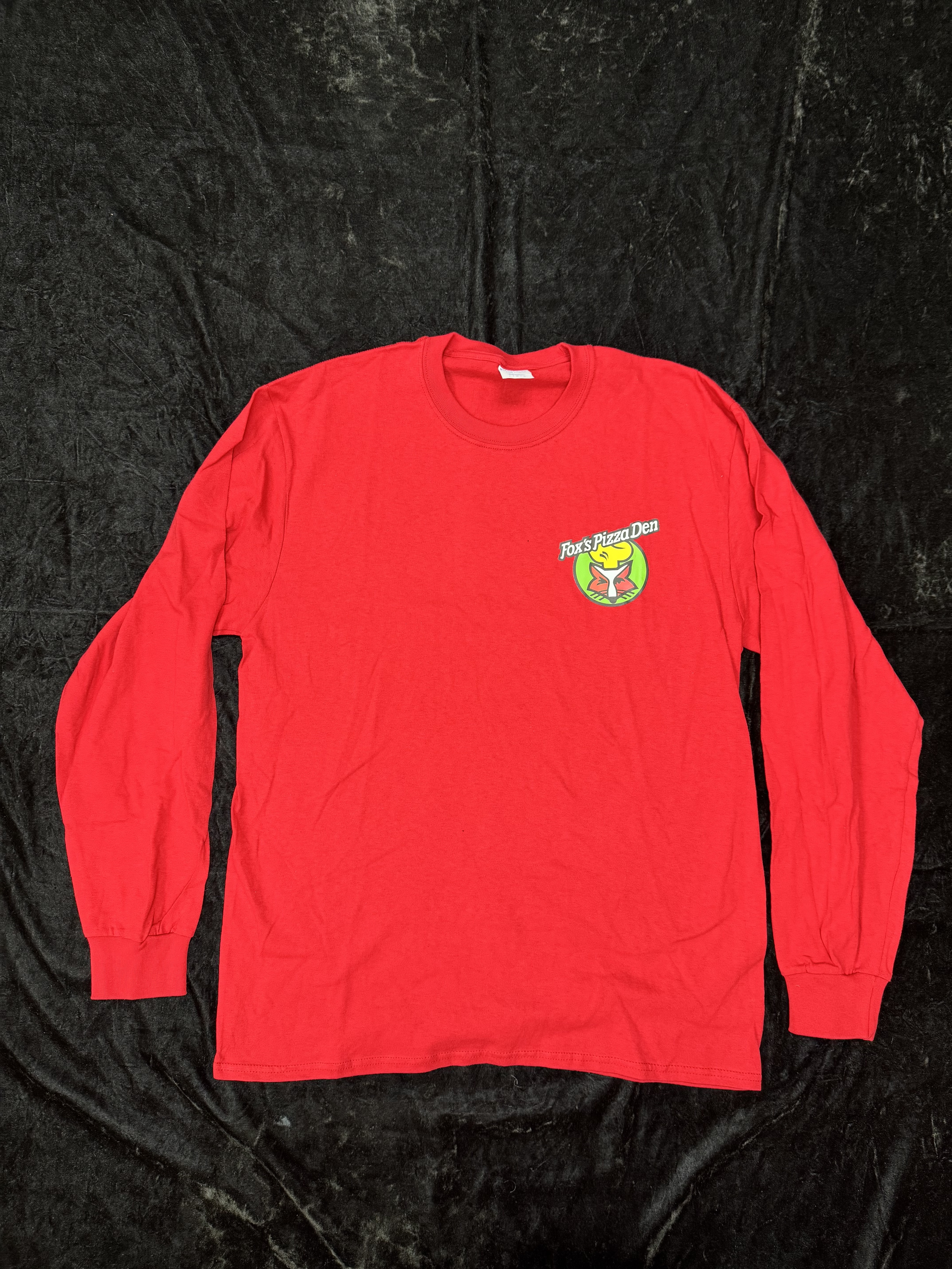 SALE Fox's Logo - Large Red Long Sleeve