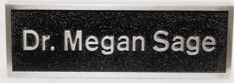 M7281 - Carved 2.5-D and Sandblasted Aluminum-Plated Wall Sign for Dr. Megan Sage