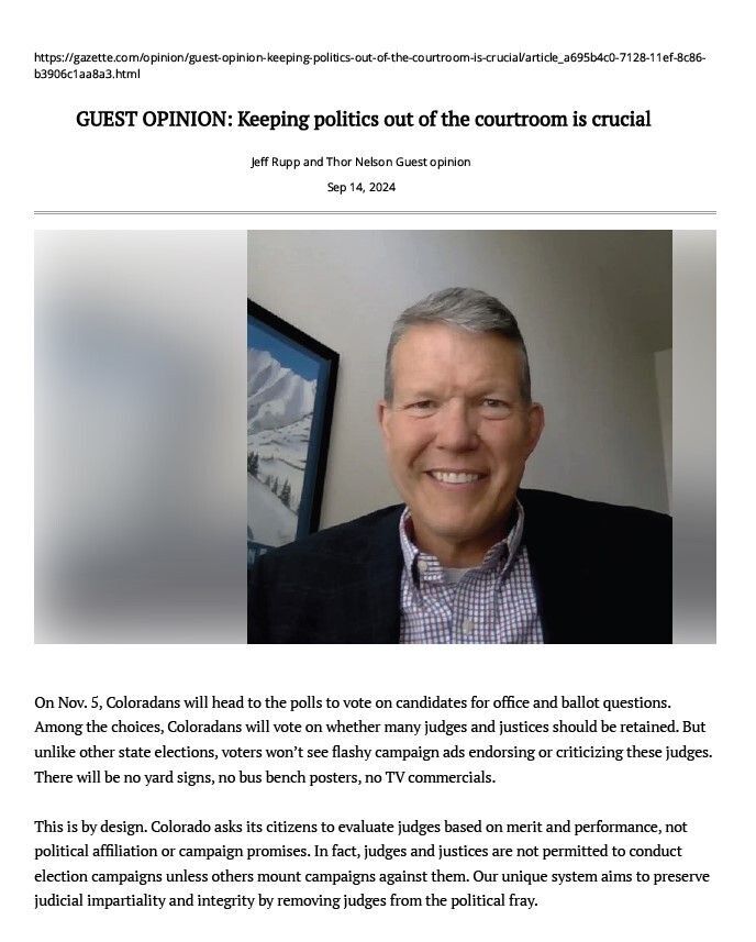 Screenshot image of the CJI op-ed on the Gazette's website