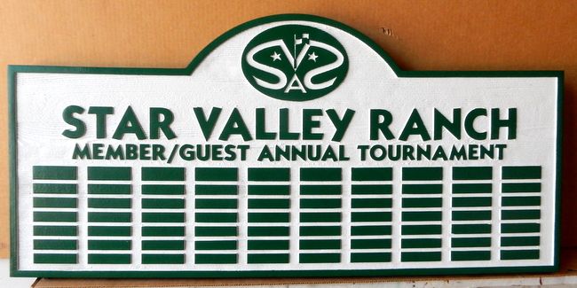 E14714 - Smooth HDU Golf Club Annual Tournament Champion Perpetual Plaque with Individually Carved Names