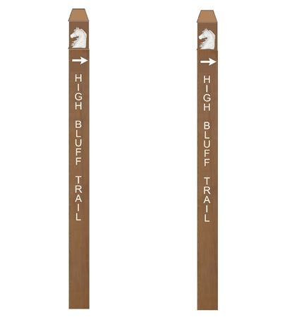 P25502 - Custom Redwood Post Equestrian Trail Markers