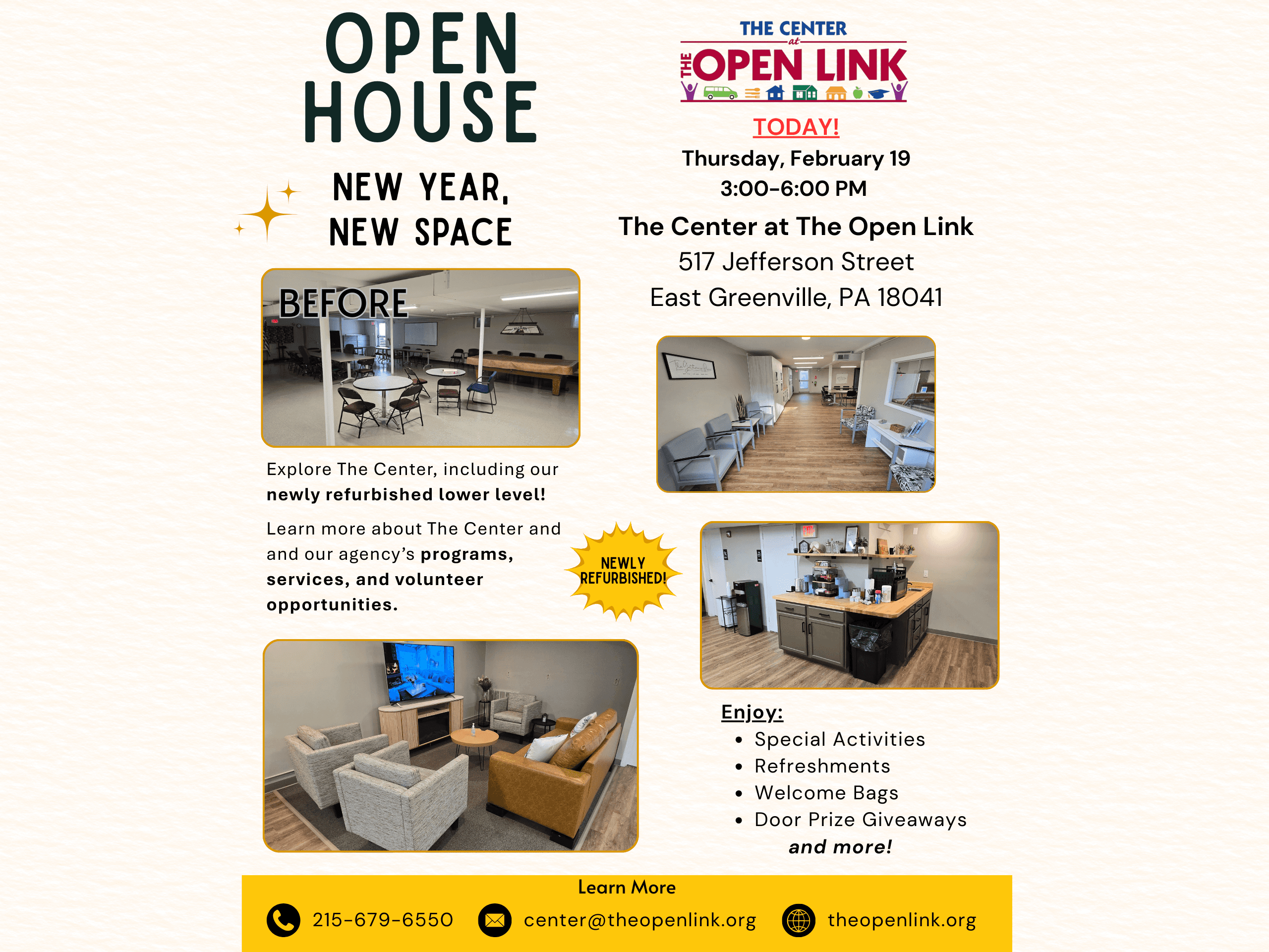 TODAY: The Center's Open House!