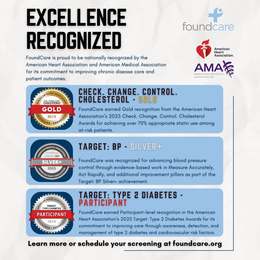 FoundCare Earns Three National Achievement Awards from the American Heart Association and American Medical Association