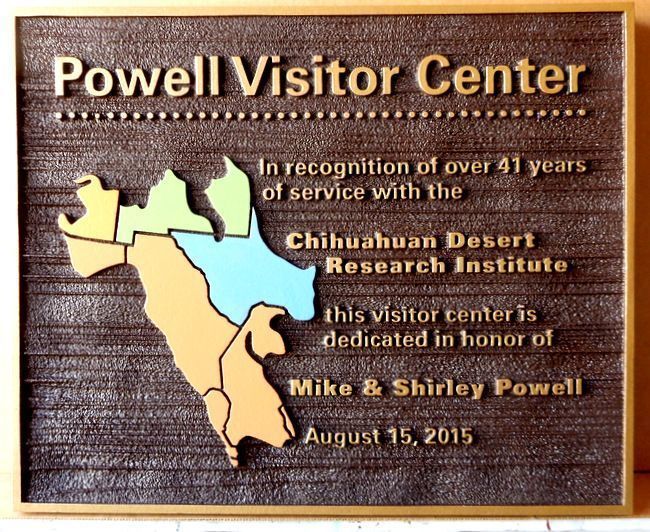 M1948 - Sandblasted Faux Wood HDU Sign for the Powell Visitor Center 