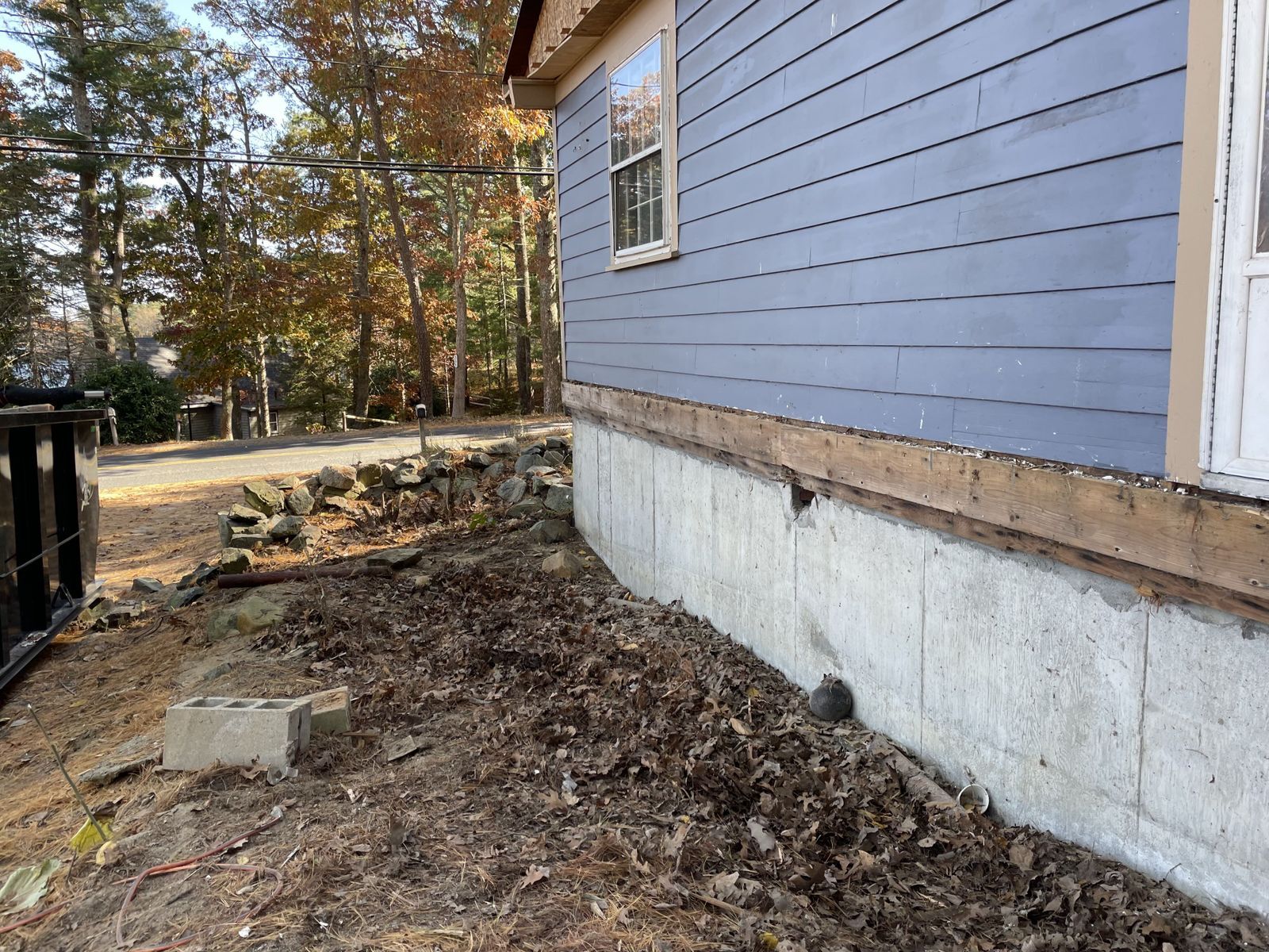 Side of a house with exterior porch removed