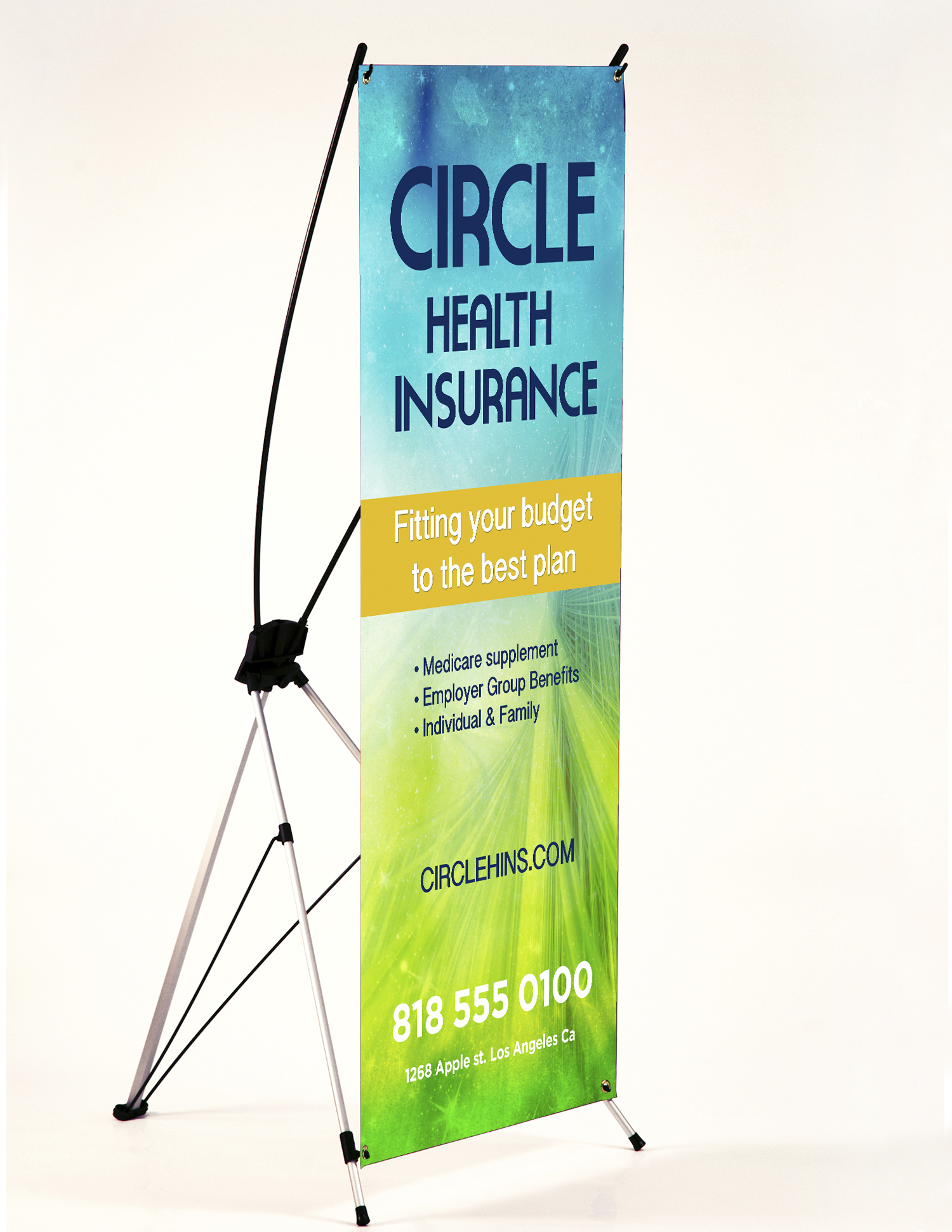 Indoor Banner with "X-Style" collapsible stand - 24"x60"