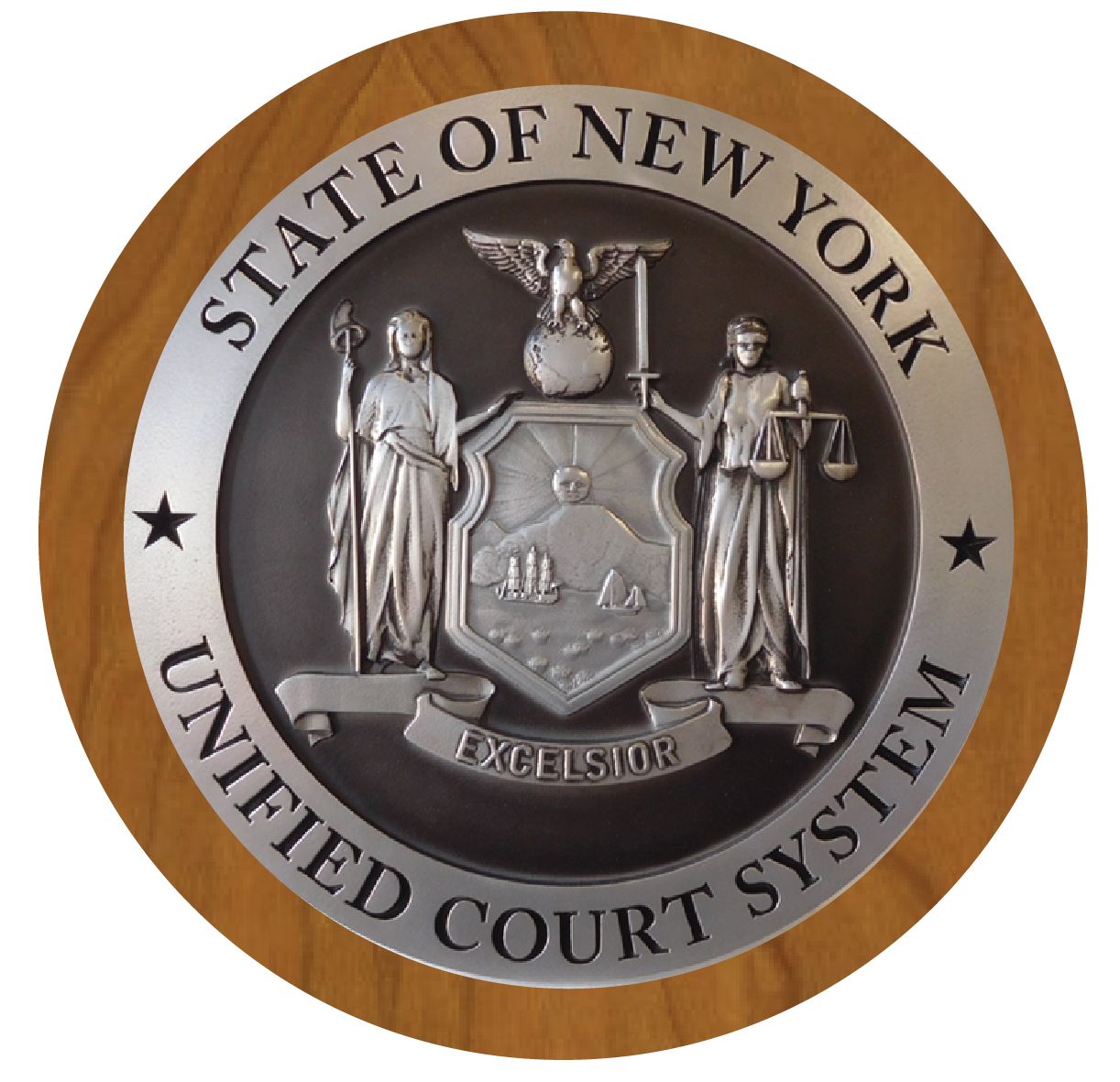 EA-2080 - Great Seal of the State of New York on Mahogany Plaque 