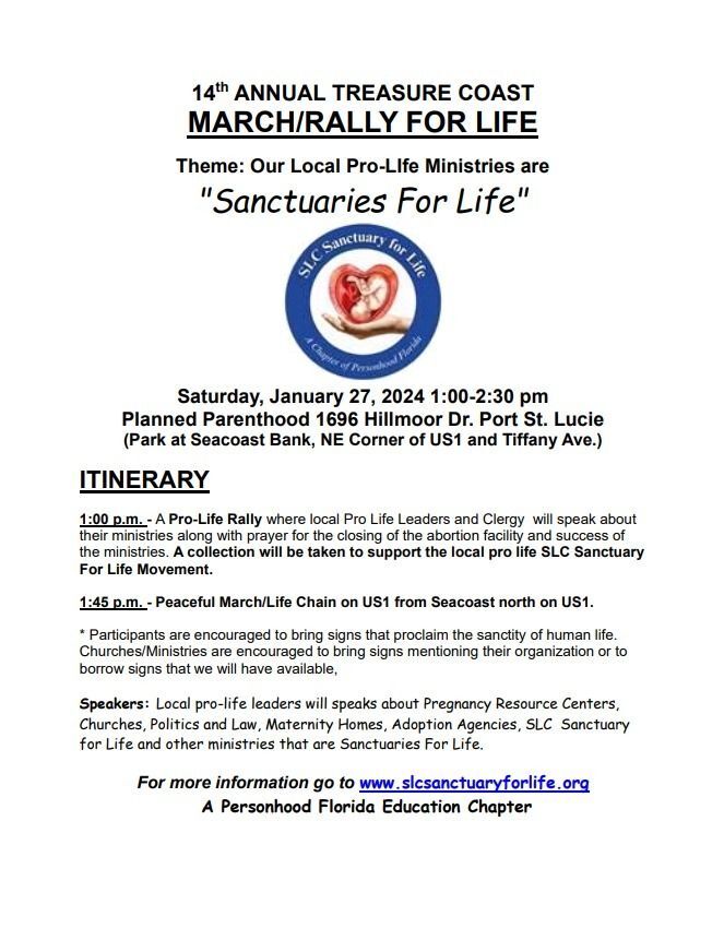 Sanctity For Life flyer