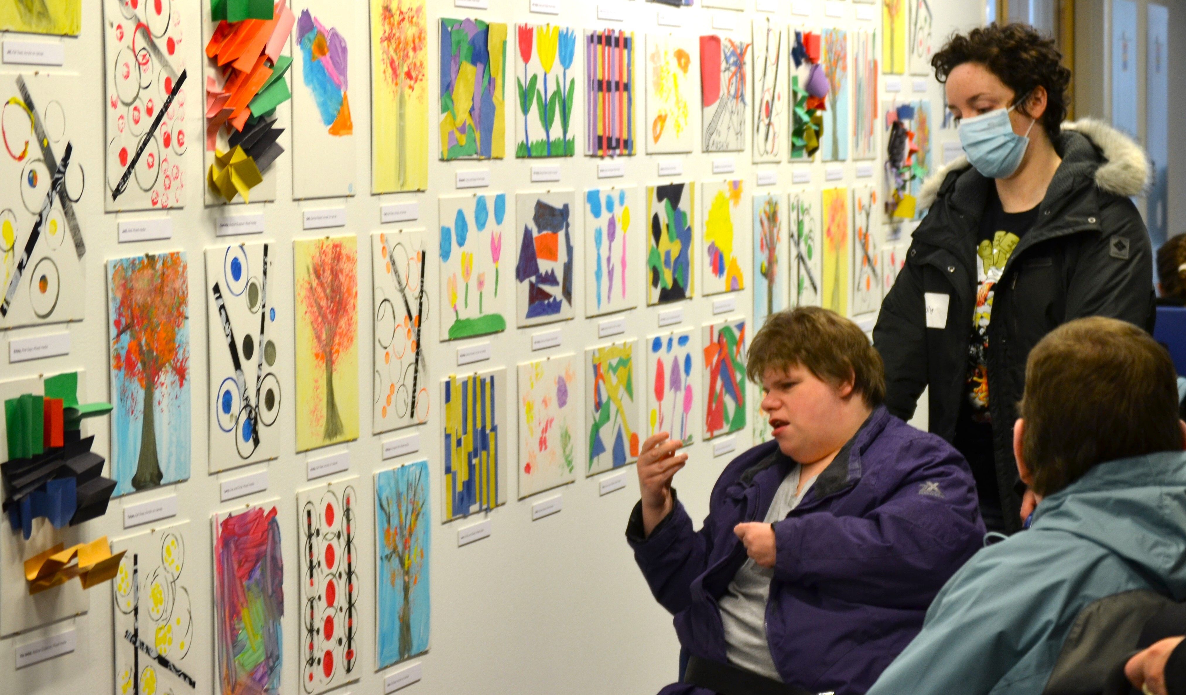 PAI artist showing her artwork in gallery at White Bear Center for the Arts