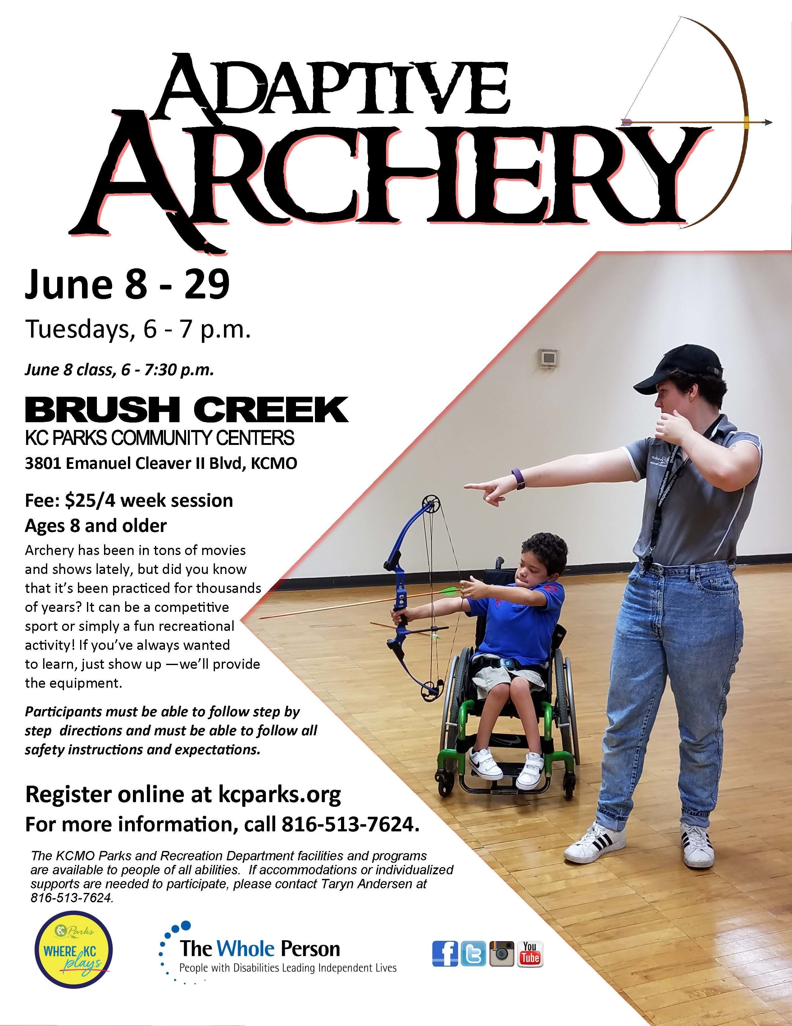 Image of flyer advertising Adaptive Archery workshop