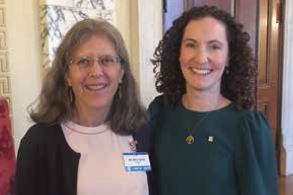 Audubon Senior Director of Policy Meg Kerr with Senator Bridget Valverde