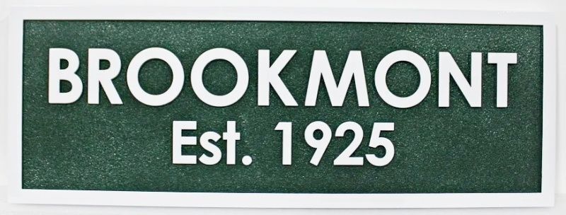 I18816A - Sandblasted HDU Property Name Sign for "Brookmont Est. 1925"