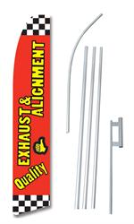 Quality Exhaust & Alignment Swooper/Feather Flag + Pole + Ground Spike