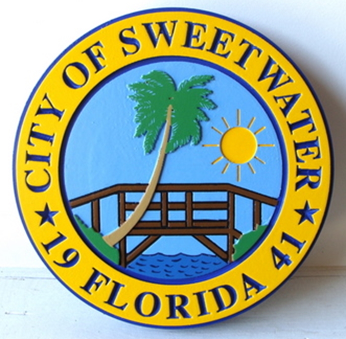 CB5280 - Seal of the City of Sweetwater, Florida, Multi-Two-level and Engraved Relief