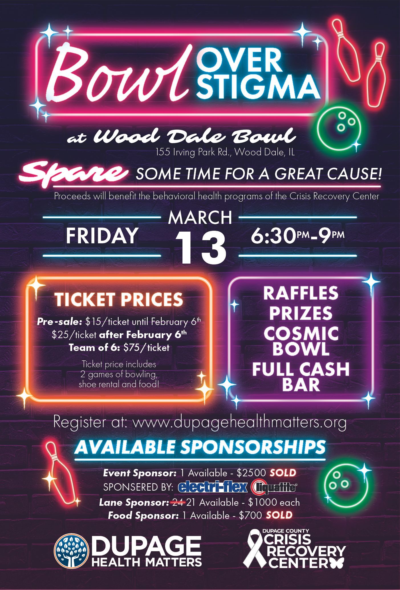 Bowl Over Stigma fundraiser flyer