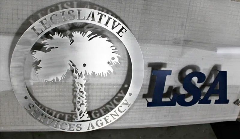 M7280A - Aluminum-plated Carved High-Density-Urethane (HDU) Plaque for Legislative Services Agency