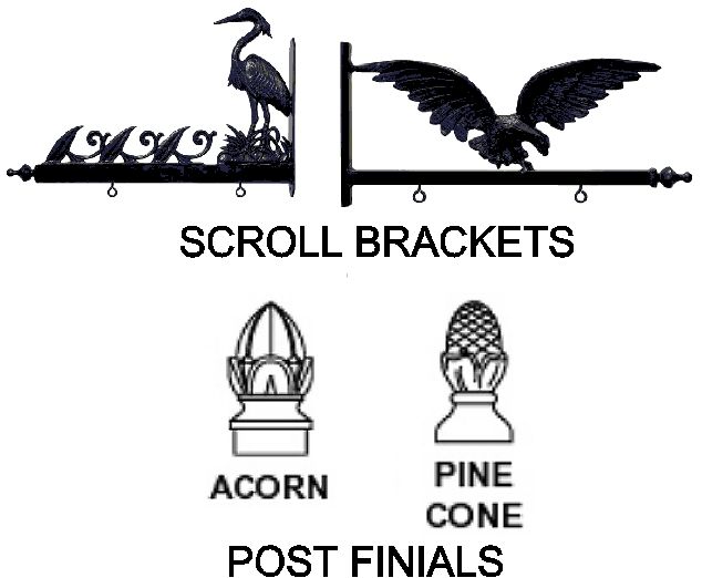 M22966A - Scroll Brackets and Finials  for a Lake or Mountain Vacation Home Sign