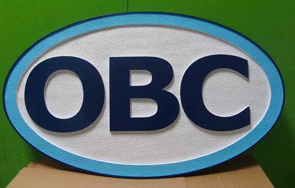 SA28696 - Carved and Sandblasted Large "OBC" Sign for Business