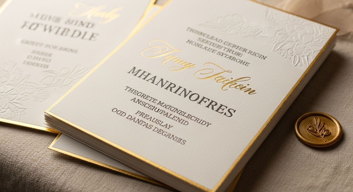 Custom printed invitations on premium paper for celebrations in Bellevue & Seattle.