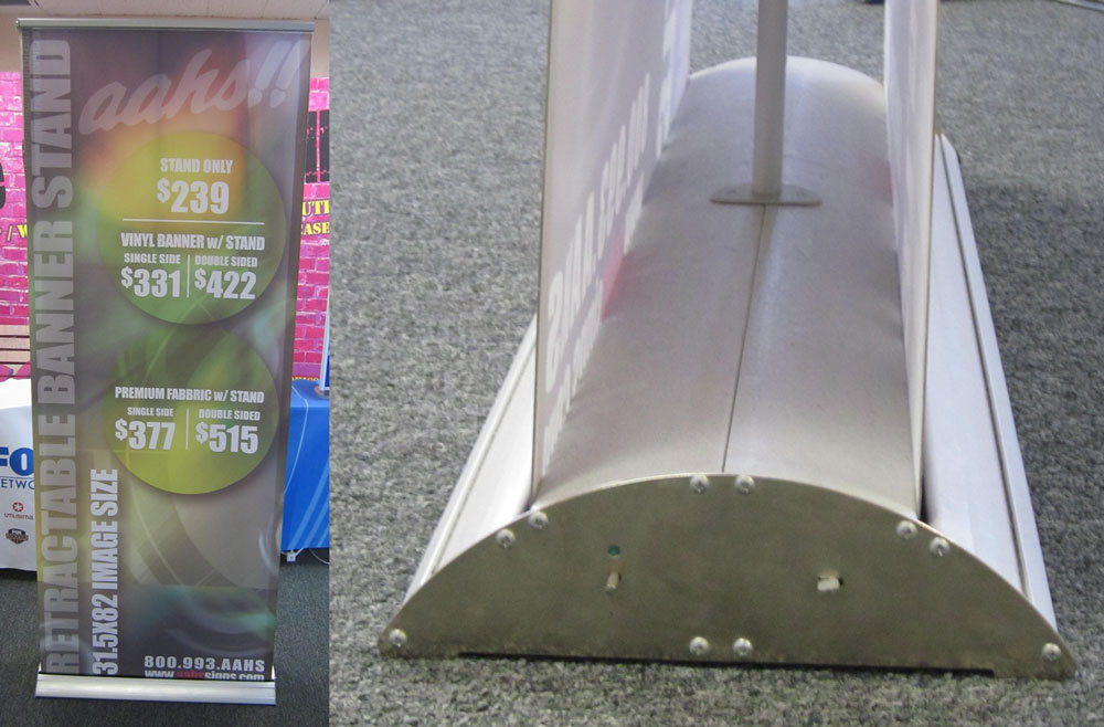 AA Heavy Duty 33.5in x 82in Retractable banner stand