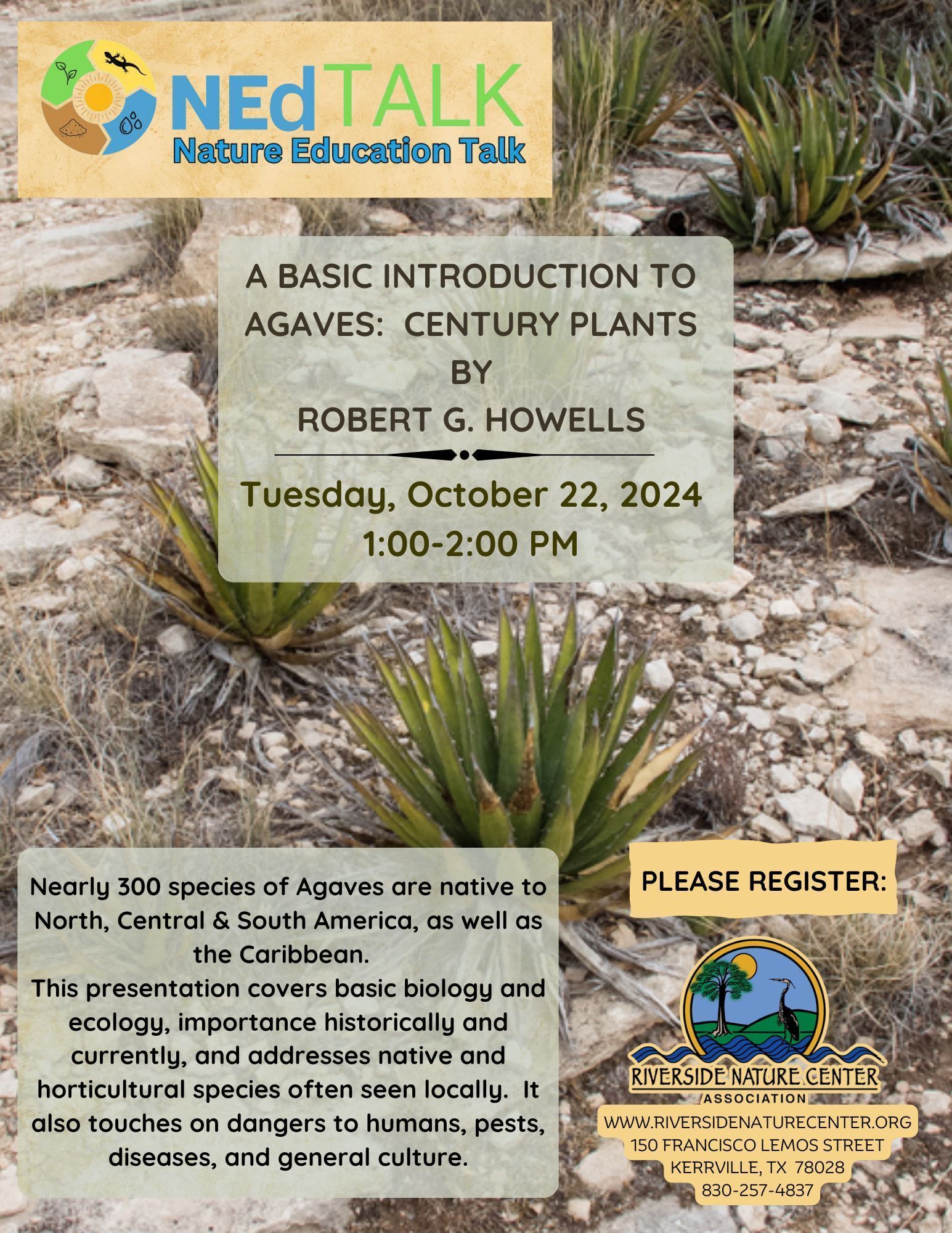 Agaves, yucas, Kerrville Texas, gardening, xeriscape, Riverside Nature Center