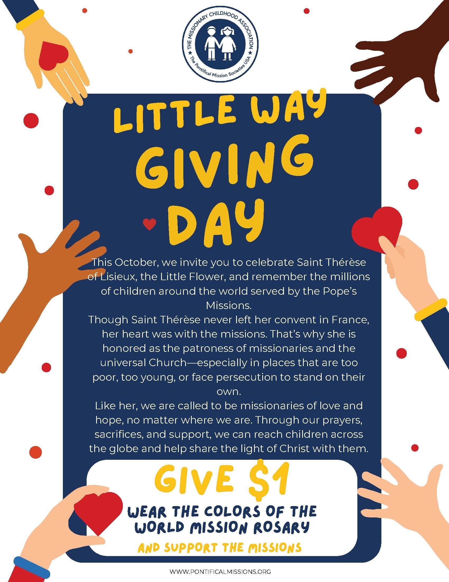 Little Way Giving Day Instructions - October 2025