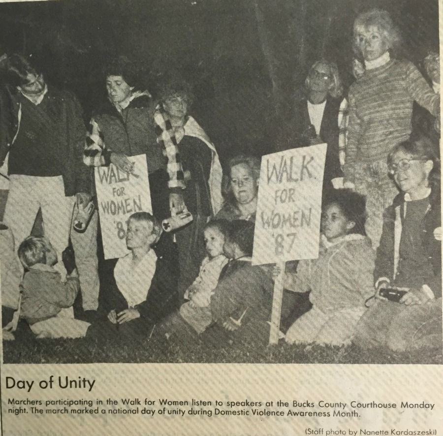 The 1987 Walk for Women on AWP's Day of Unity during Domestic Violence Awareness Month.