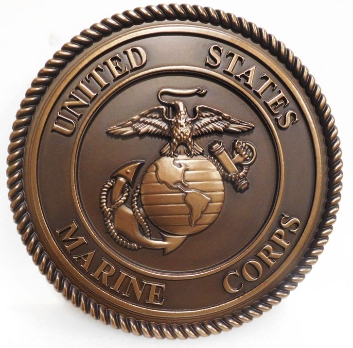 MA1105 - Emblem of the US Marine Corps, 3-D Hand-rubbed