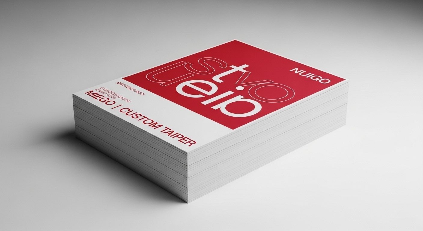 Custom poster printing in Bellevue & Seattle presented in a modern flat lay for promotions, events, and marketing.