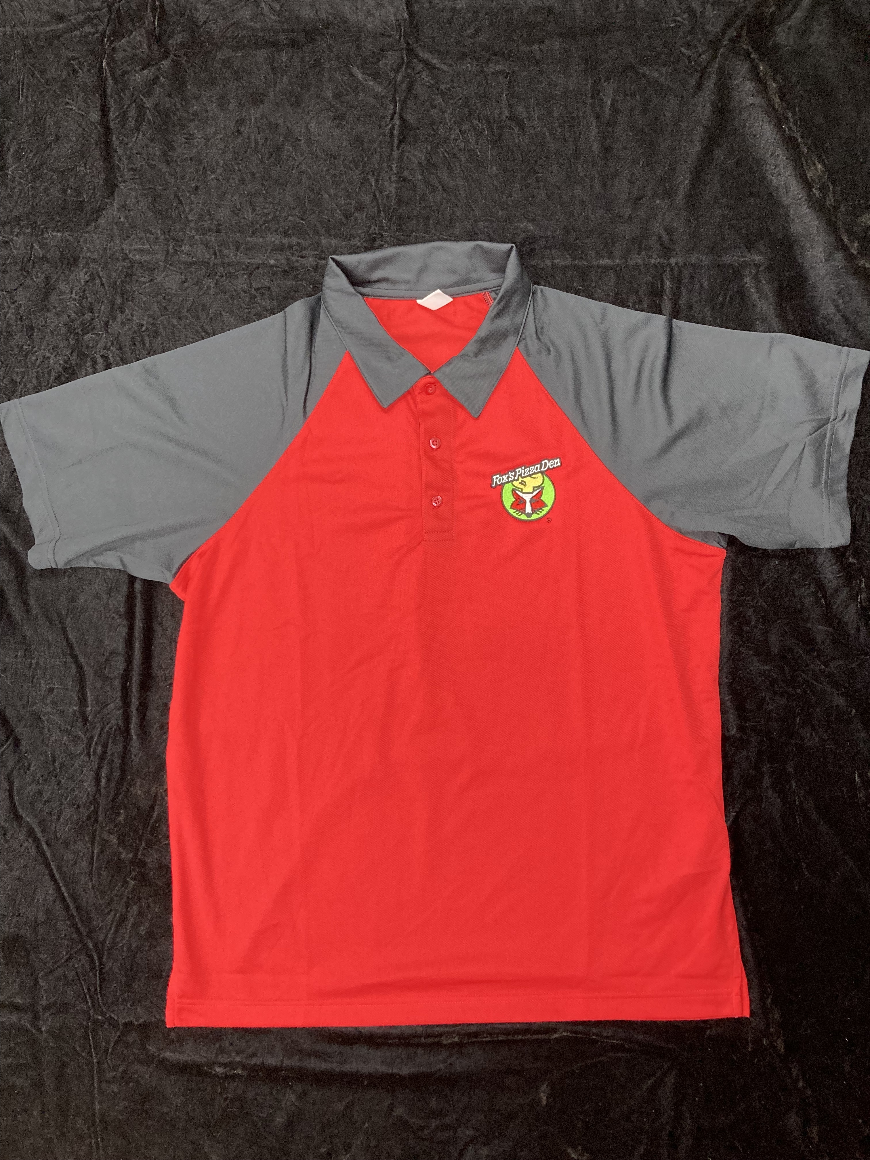 SALE Fox's Logo - Large Red/Black Color-Block Moisture-Wicking Polo (Team 365)